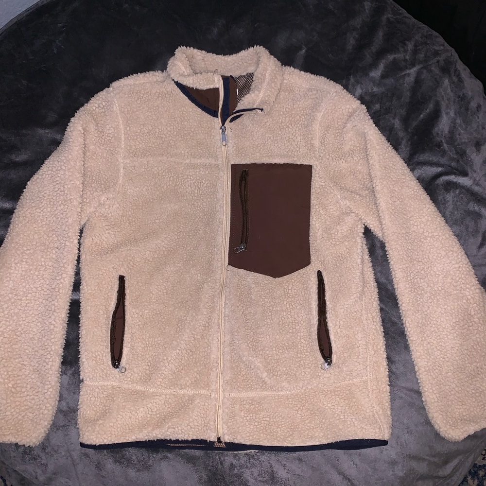 Tan zip fleece